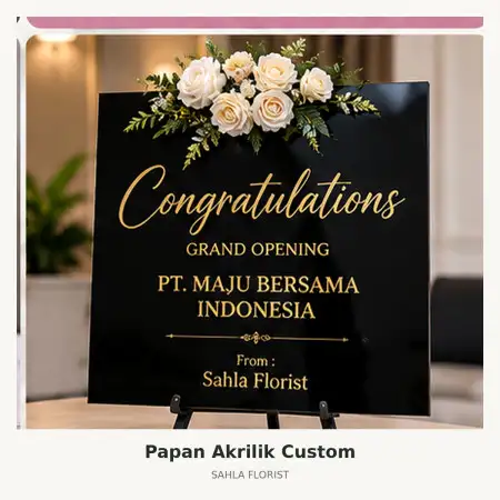 Papan Bunga Akrilik Blok M